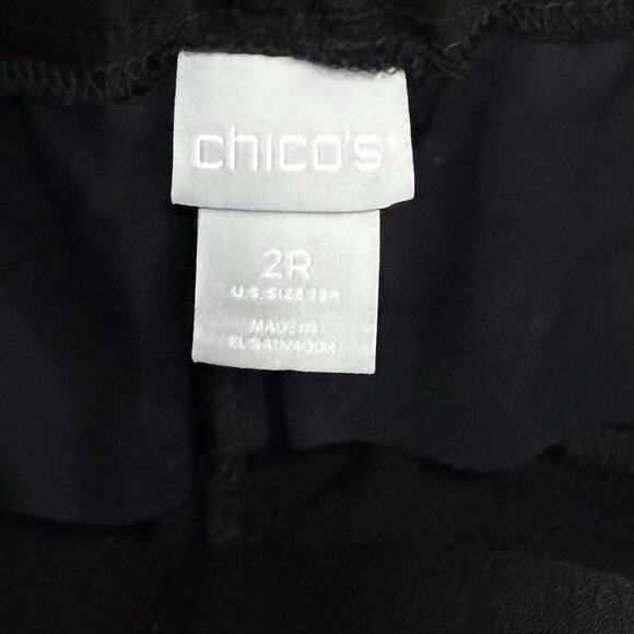 Chicos Pants Women's 12 Plain Black Slim Ankle Stretchy Casual Career Trousers - Picture 5 of 8